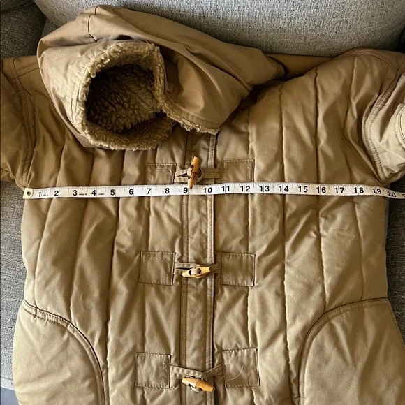 Andy John’s Barn coat jacket tan with zip toggle buttons Vintage size 10 - Picture 10 of 14